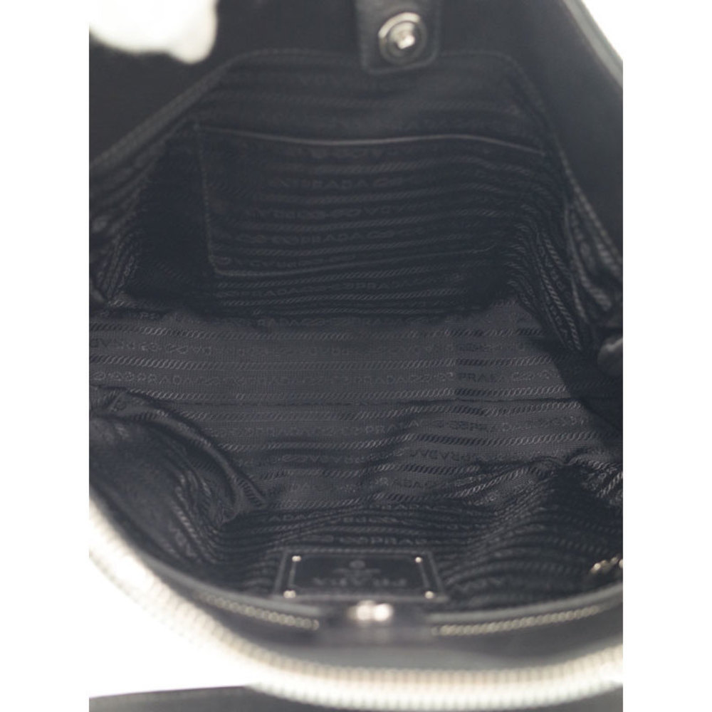 Prada Leather Semi-Shoulder Bag Black - Picture 3 of 9